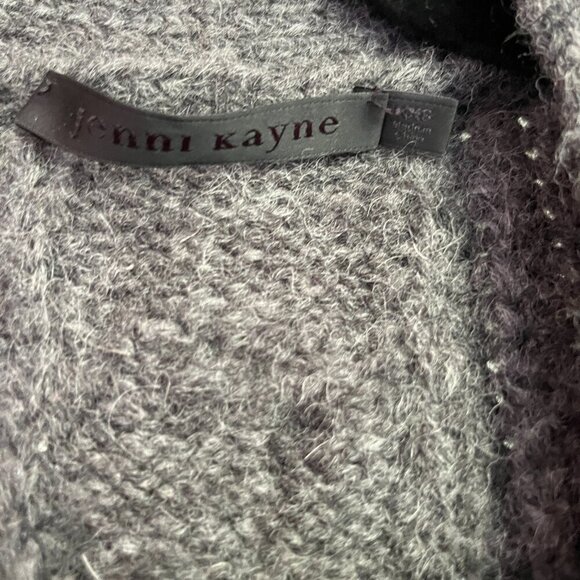 Jenni Kayne Wool & Alpaca Cable Cocoon Cardigan In Charcoal - Picture 4 of 7